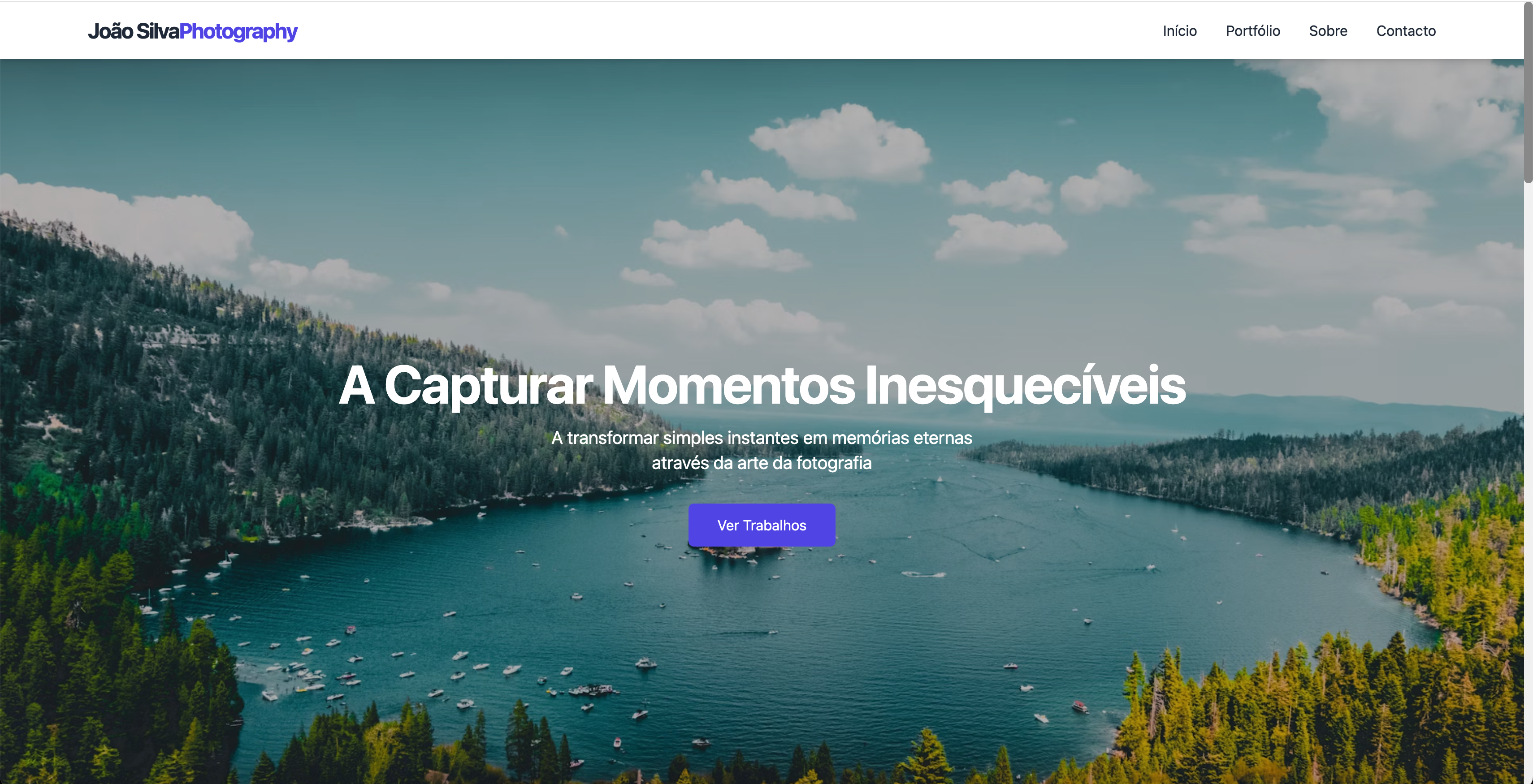 Portfólio profissional para fotógrafos com galeria de imagens responsiva e otimizada para SEO