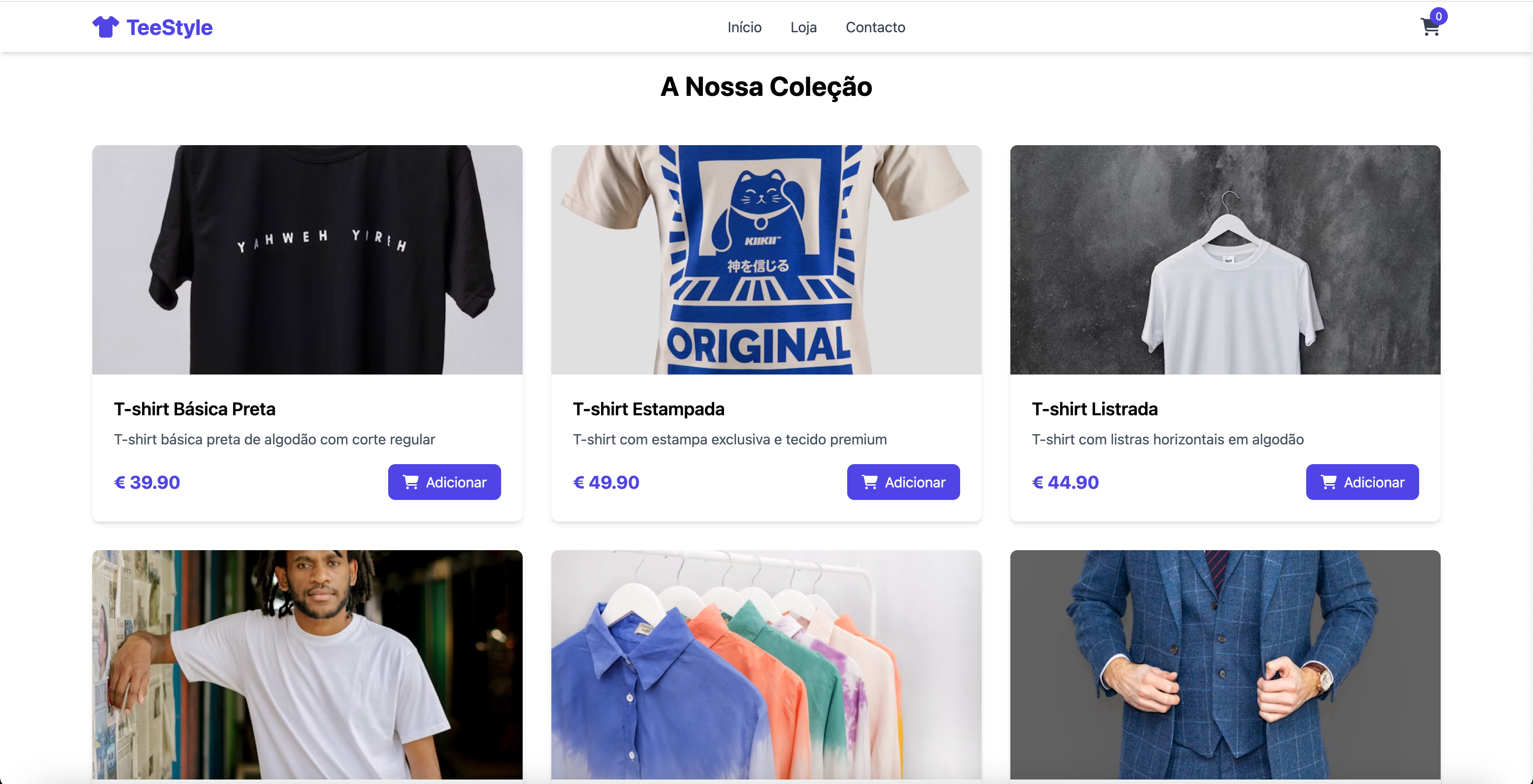 Template de e-commerce responsivo para lojas online e venda de produtos